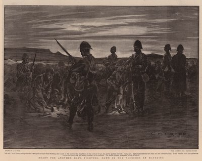 Klaar voor een Nieuwe Dag van Vechten, Dageraad in de Loopgraven bij Mafeking door Charles Edwin Fripp